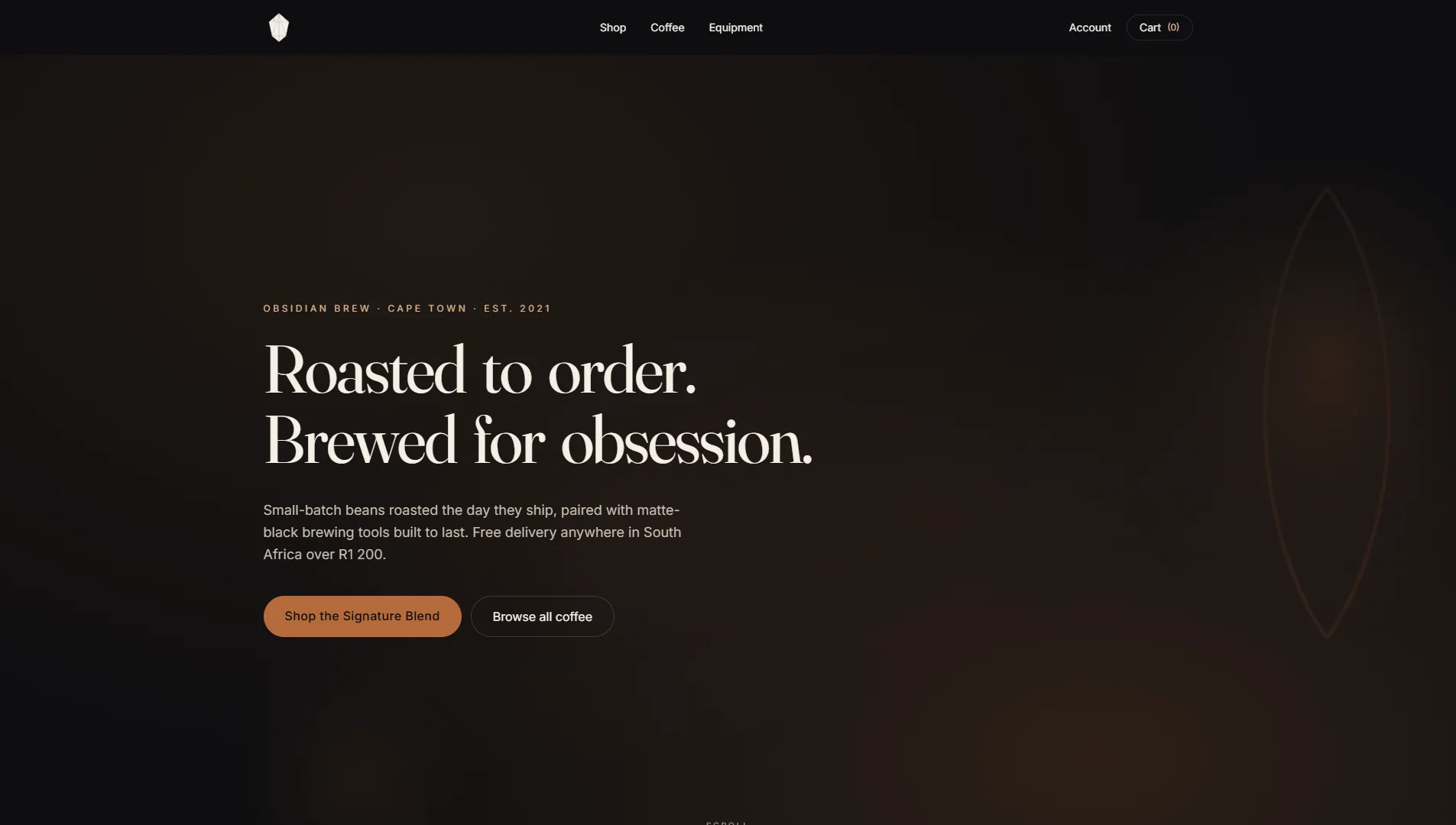 Obsidian Brew — Coffee · Shopify